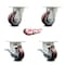 Service Caster 4 Inch Kingpinless Poly on Polyolefin Wheel Swivel Caster Set with 2 Brakes SCC SCC-KP30S420-PPUR-2-SLB-2 - alternate 3